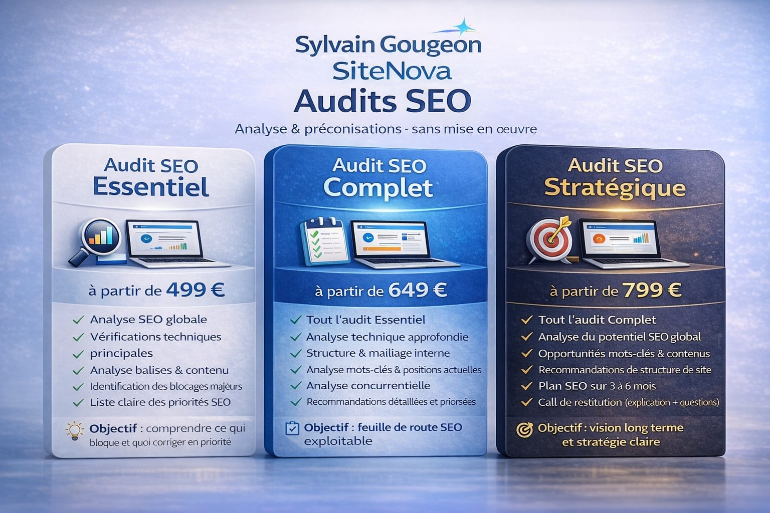 Tarifs audits SEO professionnels – SiteNova