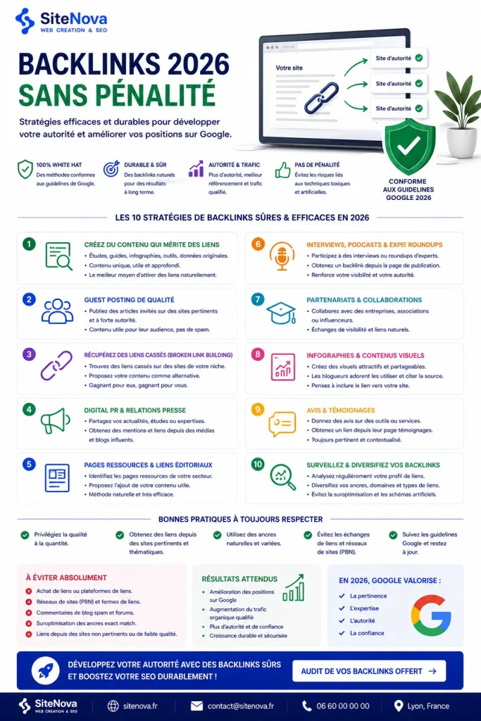 Backlinks 2026 acheter sans pénalité Google