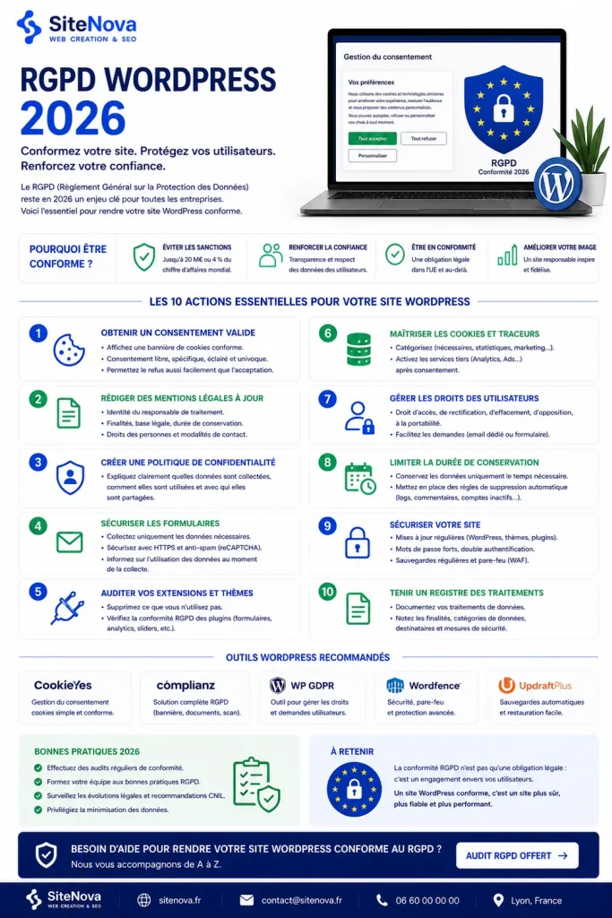 RGPD WordPress conformité PME française 2026